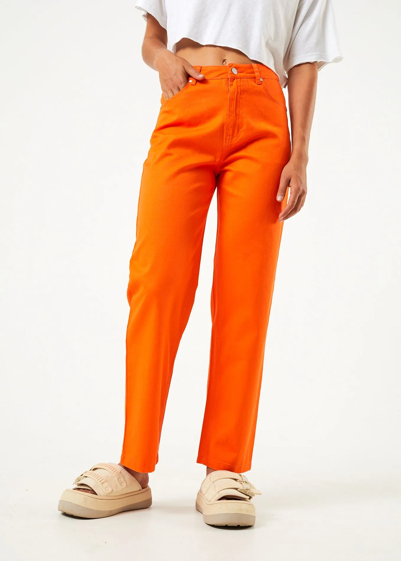 AFENDS Womens Shelby - Wide Leg Pant - Orange sold by Afends product image thumbnail 2