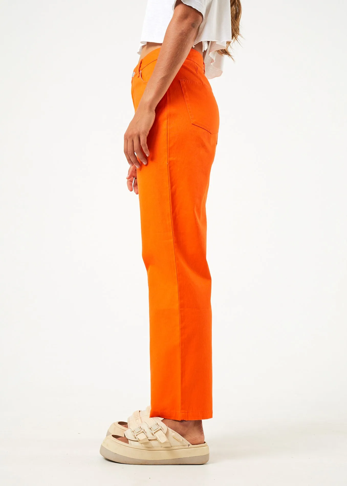 AFENDS Womens Shelby - Wide Leg Pant - Orange sold by Afends product image thumbnail 3