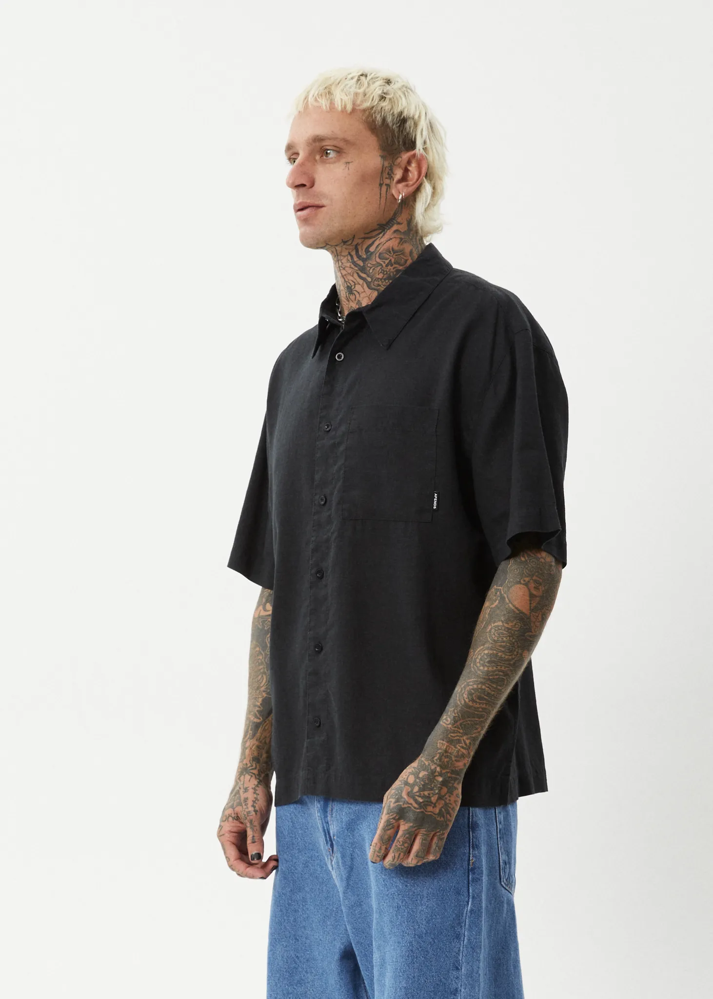 AFENDS Mens Everyday - Short Sleeve Shirt - Black sold by Afends product image thumbnail 3