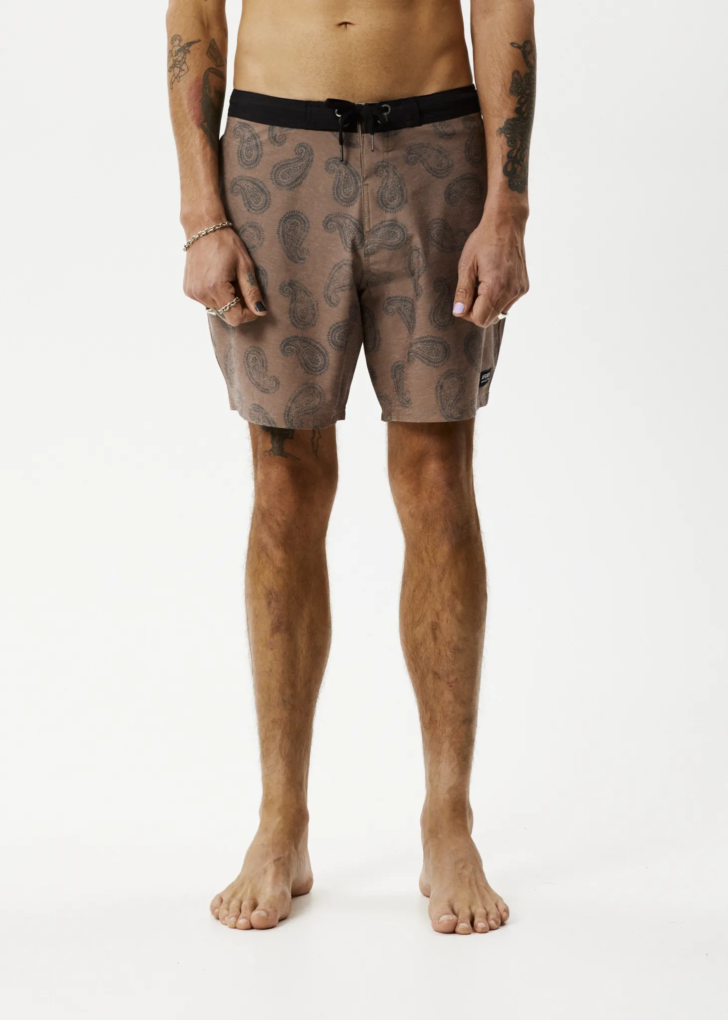 AFENDS Mens Tradition - Paisley Fixed Waist Boardshorts - Toffee sold by Afends product image thumbnail 2