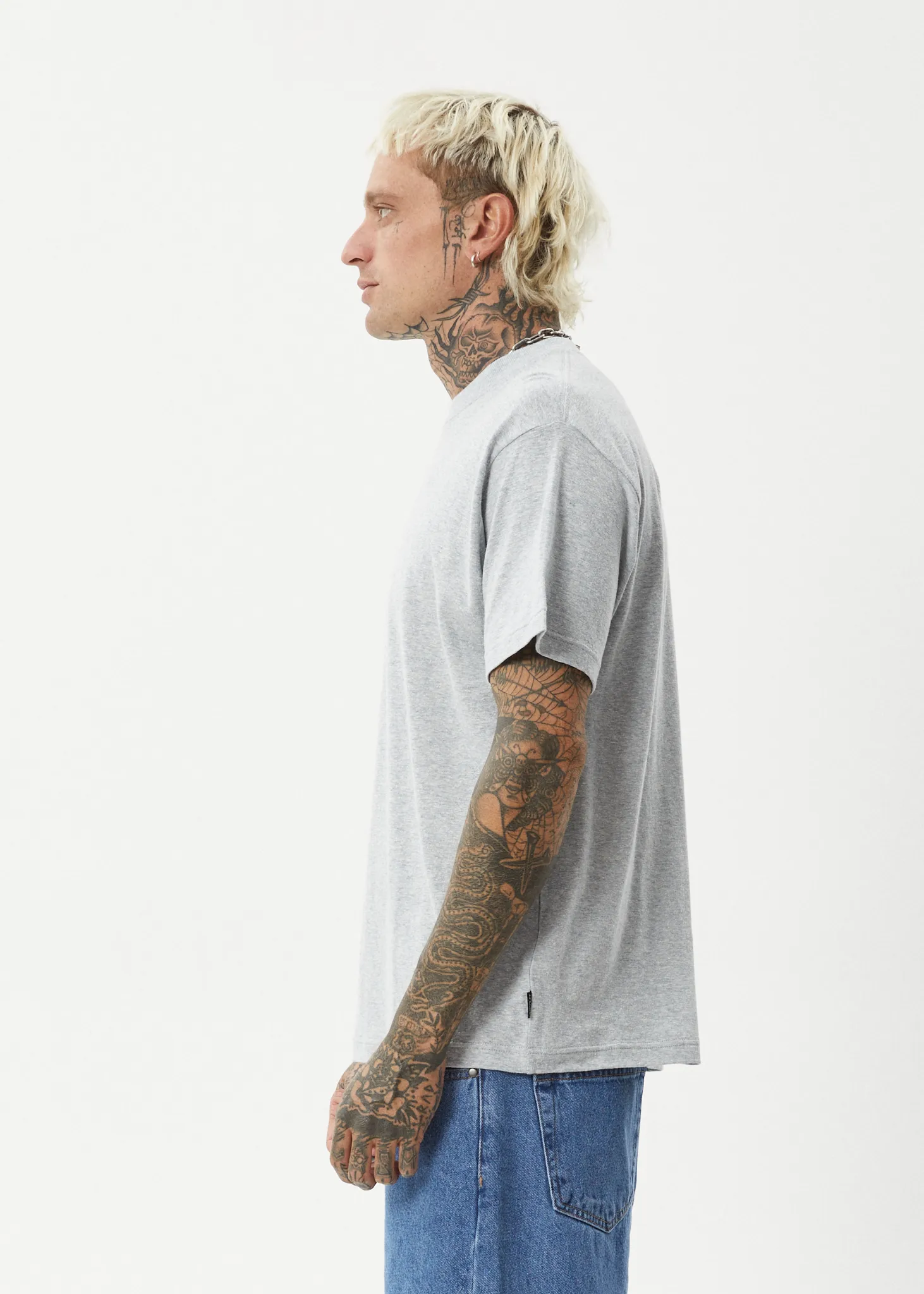 AFENDS Mens Foundation - Boxy Tee - Shadow Grey Marle sold by Afends product image thumbnail 4