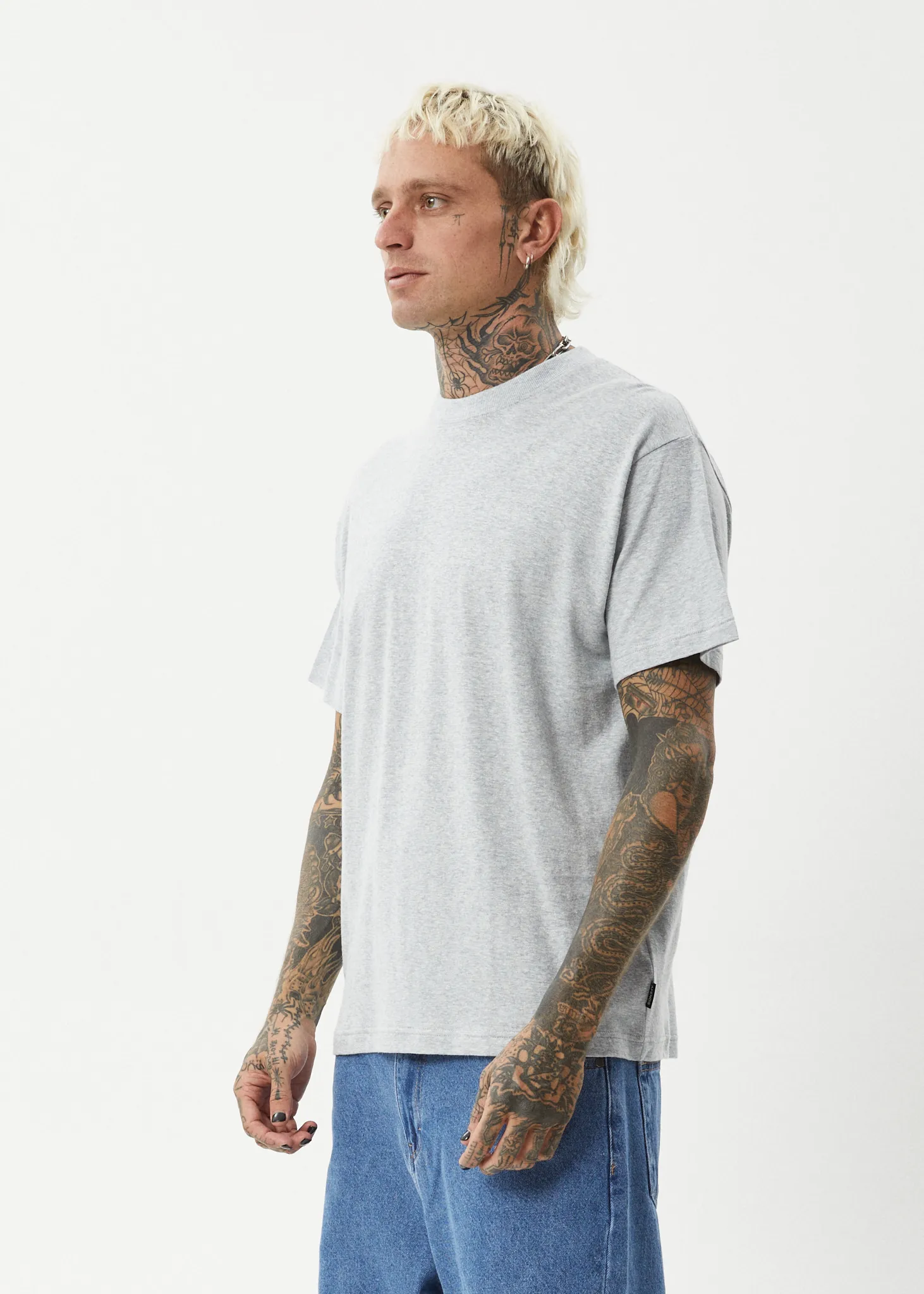 AFENDS Mens Foundation - Boxy Tee - Shadow Grey Marle sold by Afends product image thumbnail 3