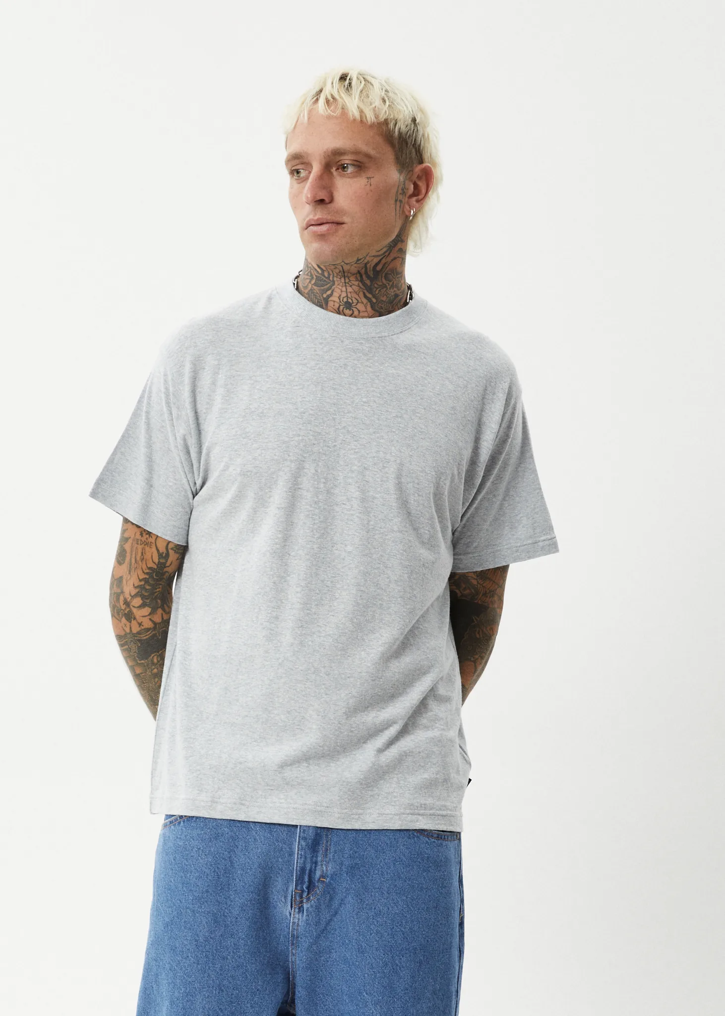 AFENDS Mens Foundation - Boxy Tee - Shadow Grey Marle sold by Afends product image thumbnail 2