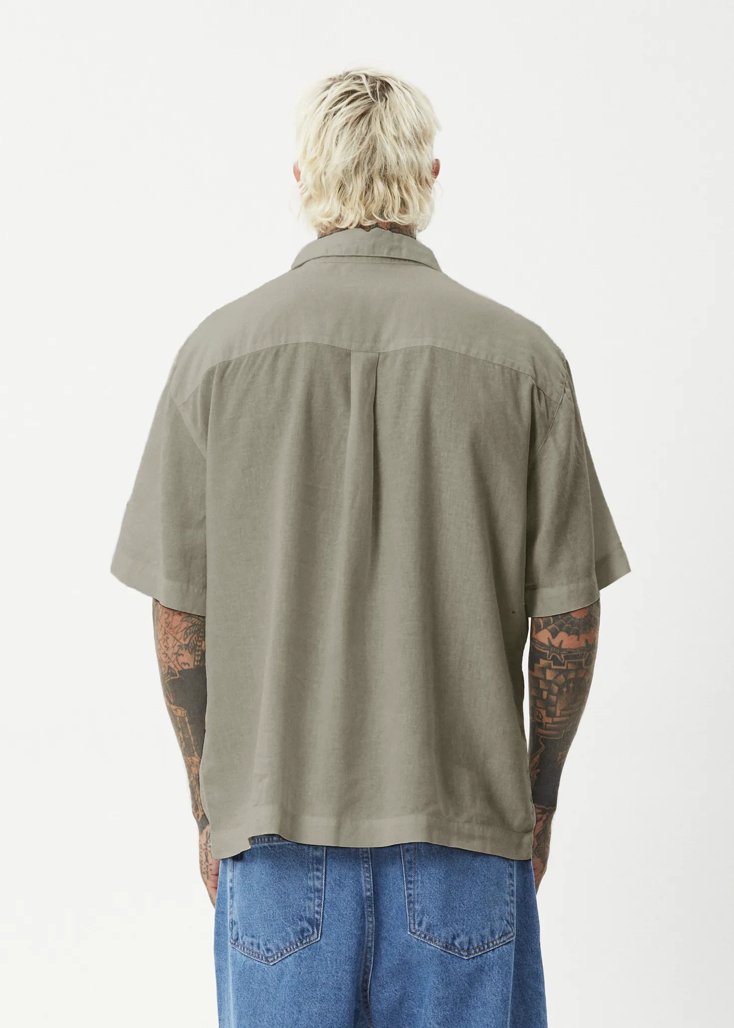 AFENDS Mens Everyday - Short Sleeve Shirt - Olive sold by Afends product image thumbnail 5
