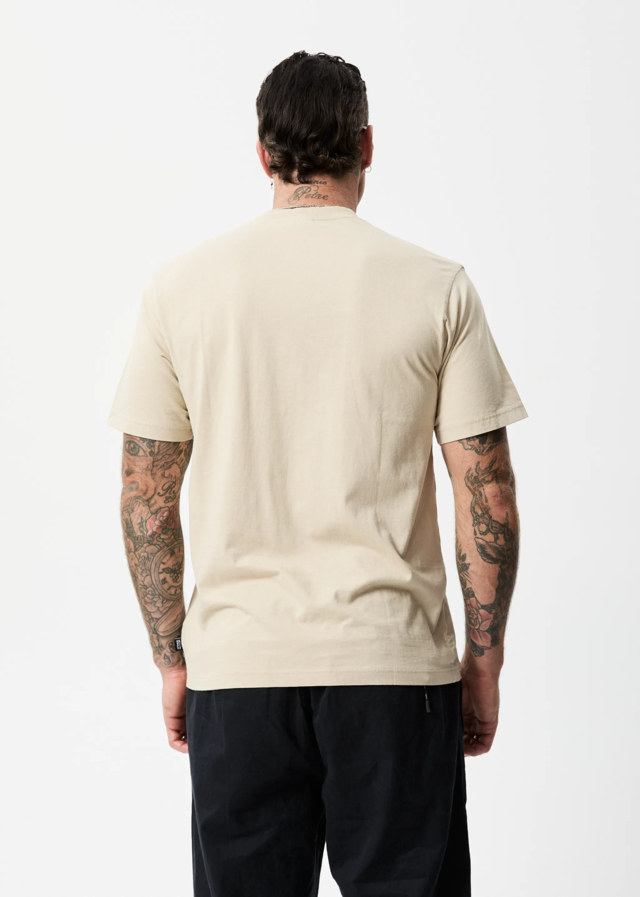 AFENDS Mens Chromed - Retro T-Shirt - Cement sold by Afends product image thumbnail 4
