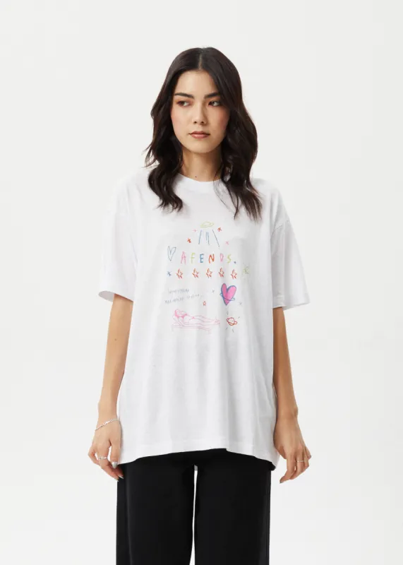 AFENDS Womens Stella - Oversized Tee - White sold by Afends