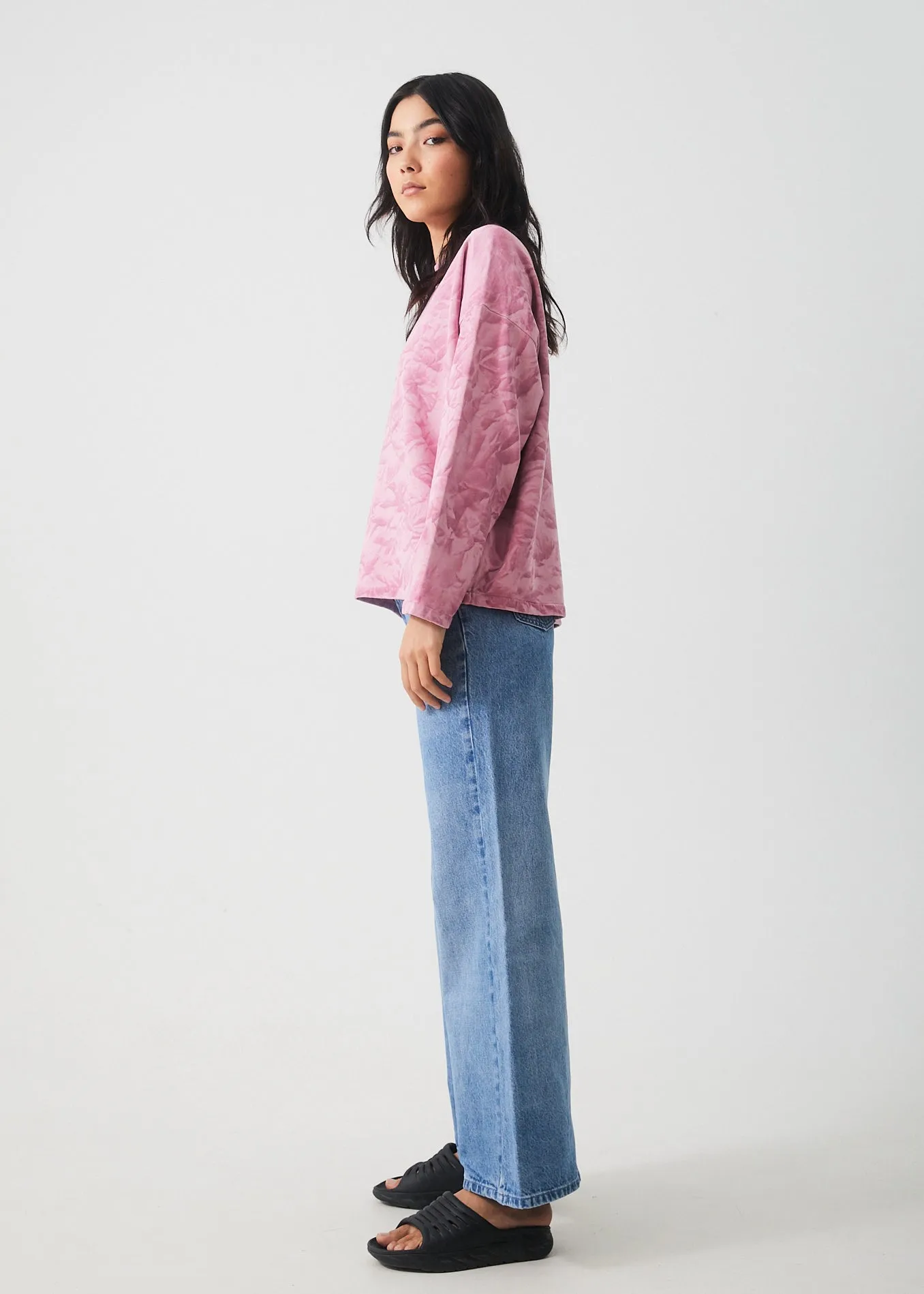 AFENDS Womens Evolve - Hemp Oversized Crew Neck - Smokey Lilac sold by Afends product image thumbnail 3