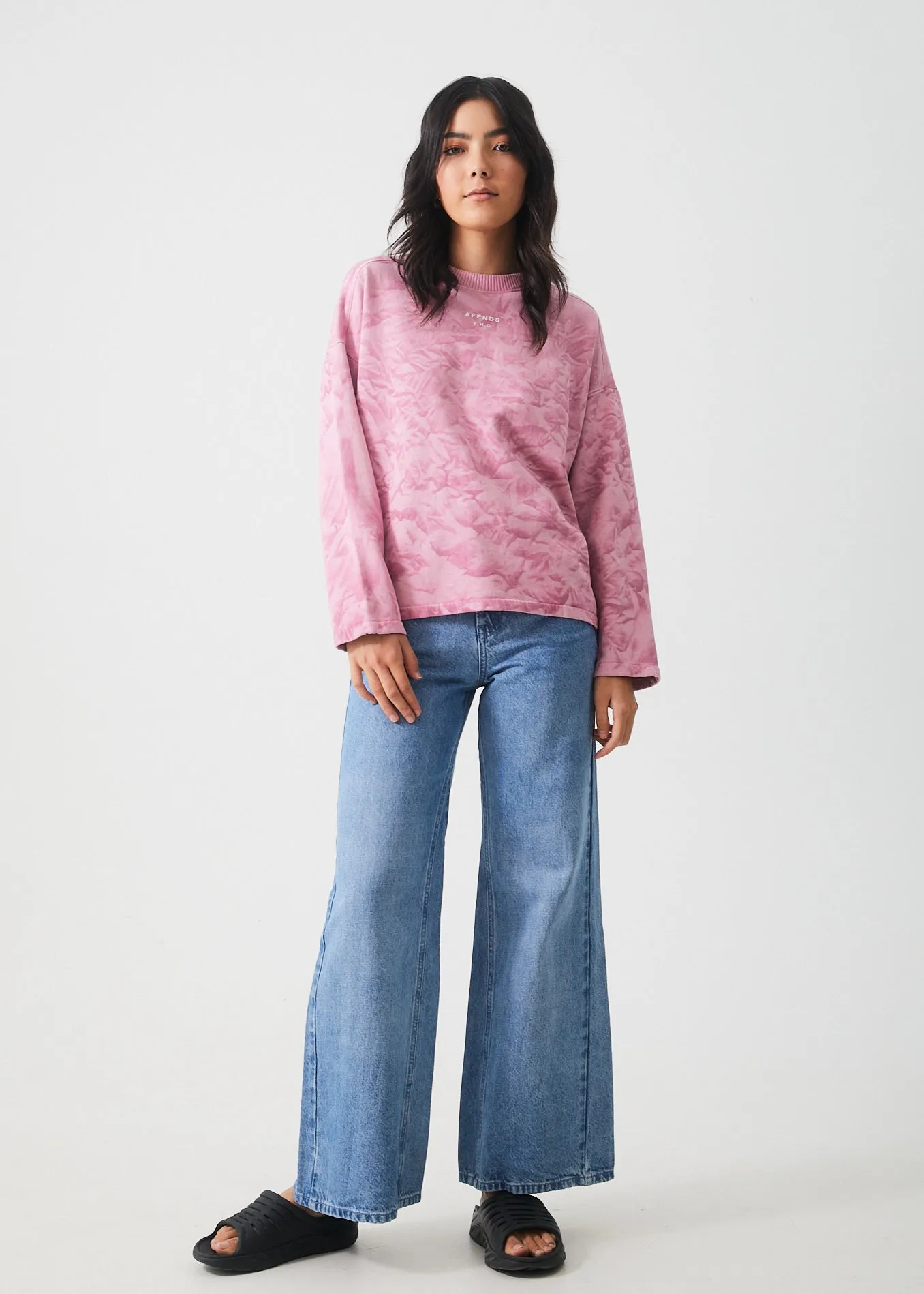 AFENDS Womens Evolve - Hemp Oversized Crew Neck - Smokey Lilac sold by Afends product image thumbnail 2