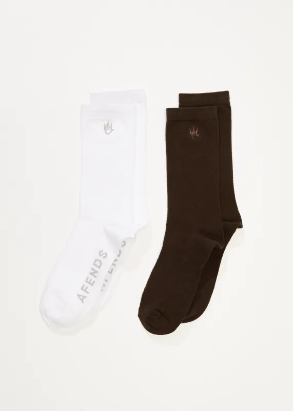 AFENDS Mens Flame - Socks Two Pack - Multi sold by Afends