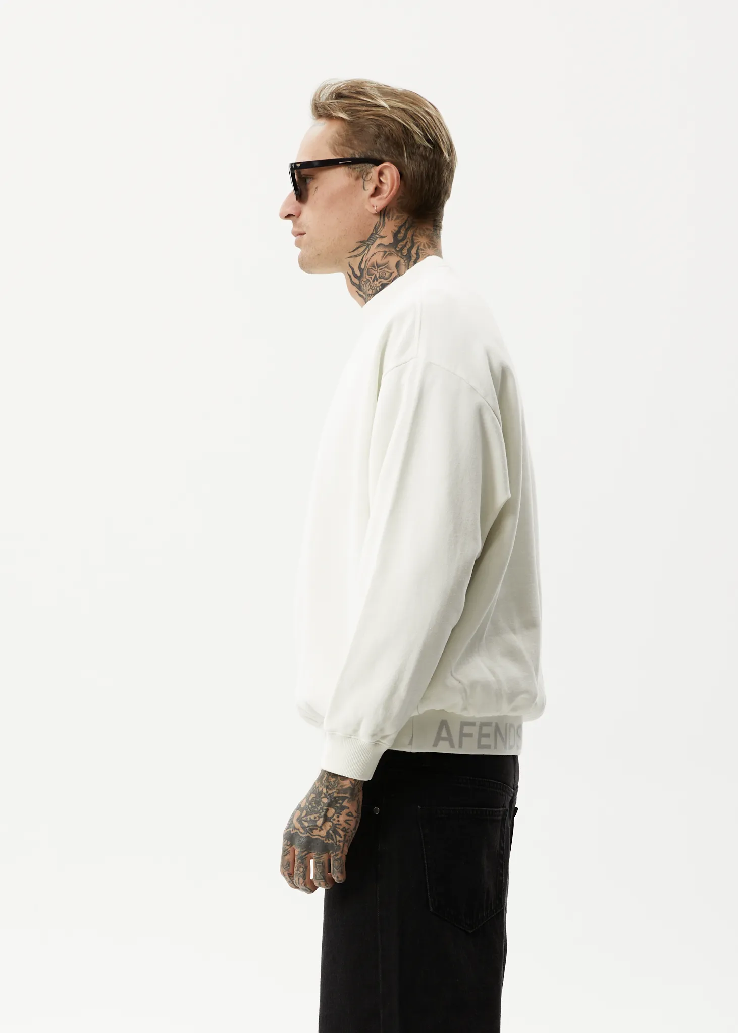 AFENDS Unisex Studio - Unisex Crew Neck Jumper - Off White sold by Afends product image thumbnail 5