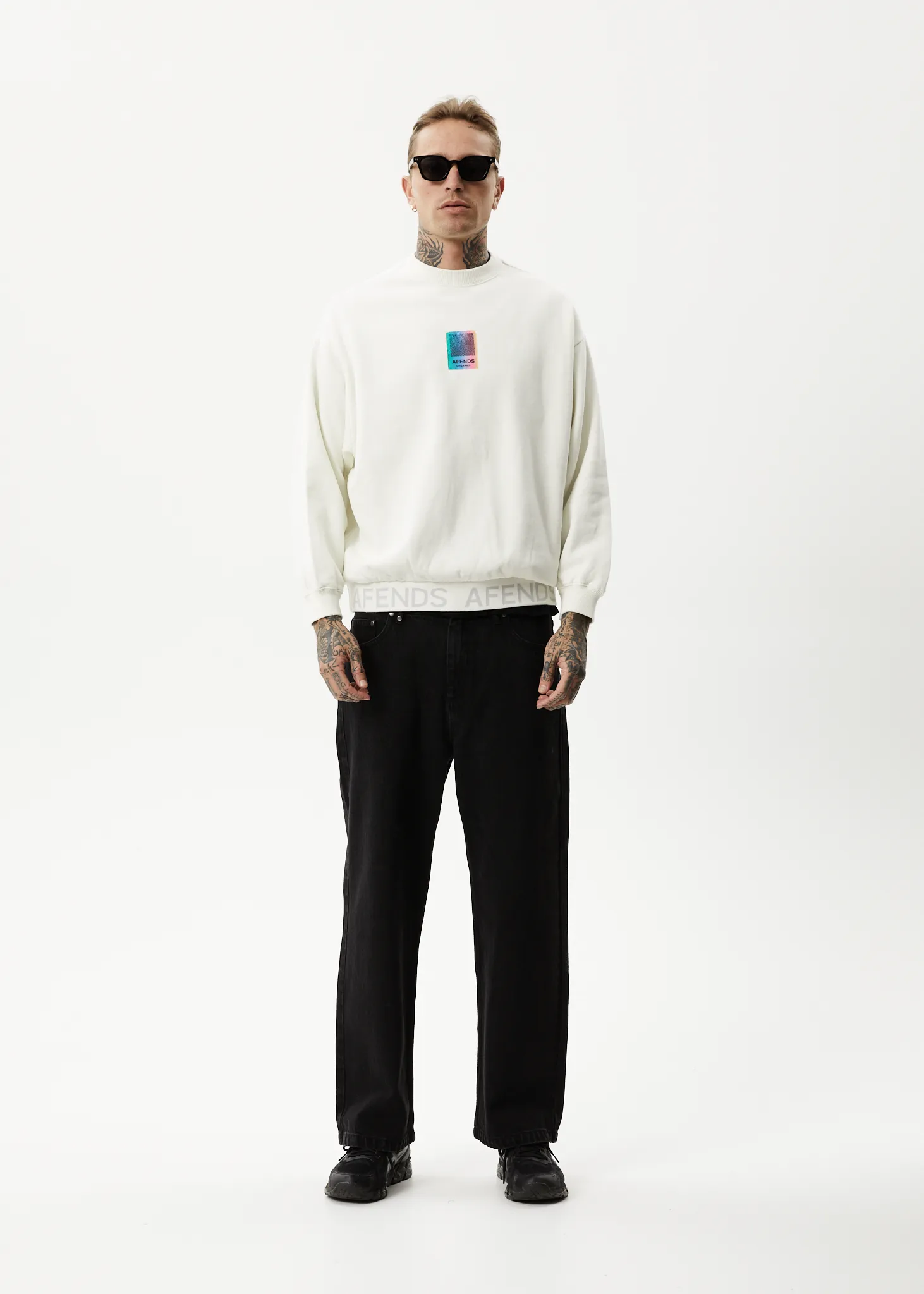 AFENDS Unisex Studio - Unisex Crew Neck Jumper - Off White sold by Afends product image thumbnail 2