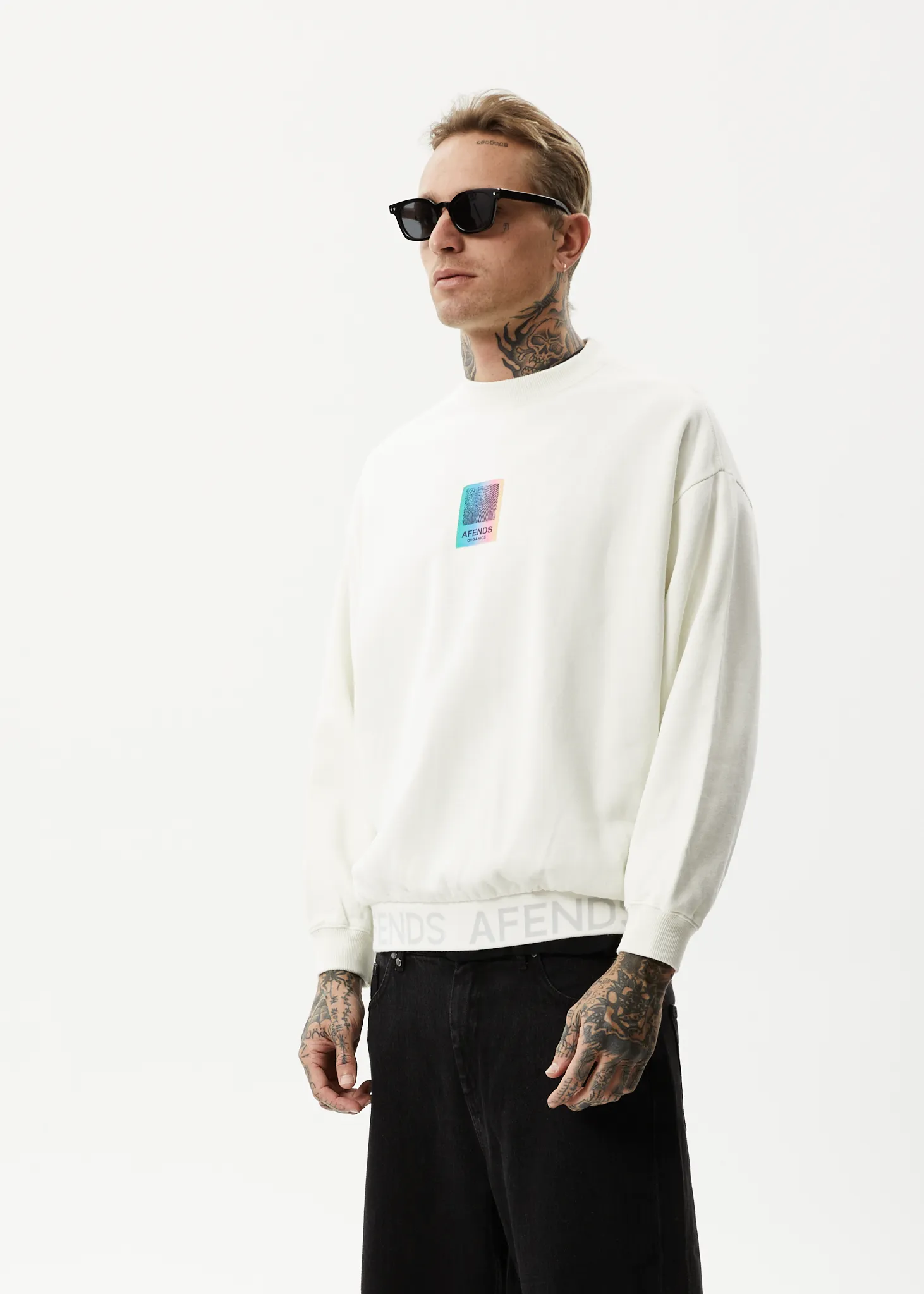 AFENDS Unisex Studio - Unisex Crew Neck Jumper - Off White sold by Afends product image thumbnail 4