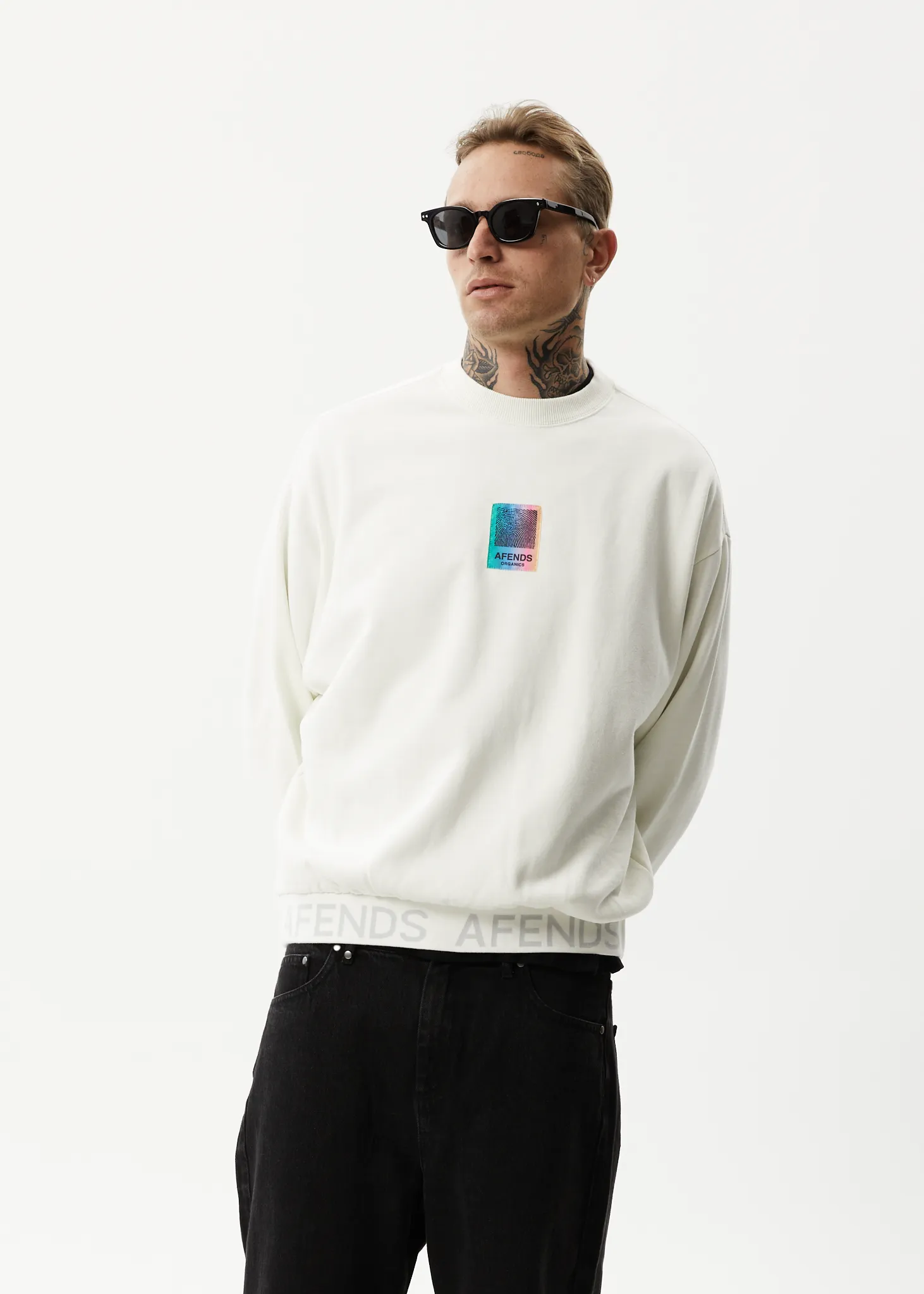 AFENDS Unisex Studio - Unisex Crew Neck Jumper - Off White sold by Afends product image thumbnail 3