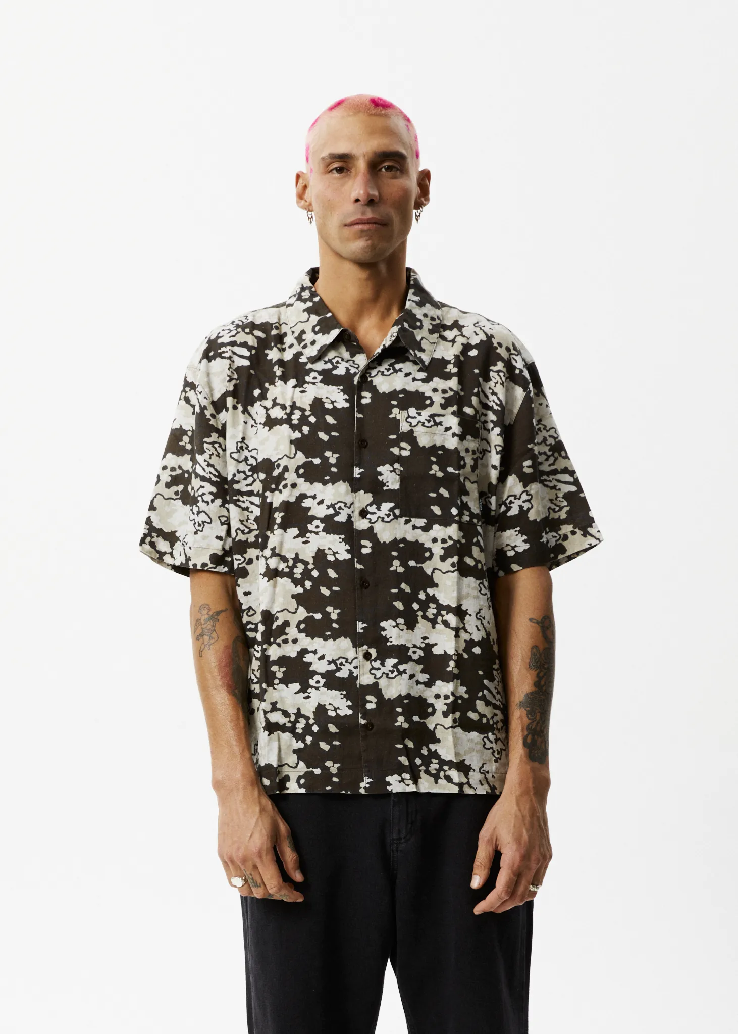 AFENDS Mens Jungle - Short Sleeve Shirt - Earth Camo sold by Afends product image thumbnail 3