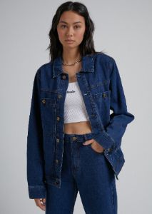 Afends Unisex Overtime - Unisex Hemp Denim Jacket - Indigo Rinse sold by Afends