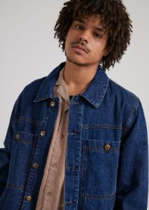 Afends Unisex Overtime - Unisex Hemp Denim Jacket - Indigo Rinse sold by Afends