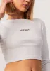AFENDS Womens Harlow - Ribbed Long Sleeve Top - Off White sold by Afends