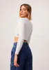 AFENDS Womens Harlow - Ribbed Long Sleeve Top - Off White sold by Afends