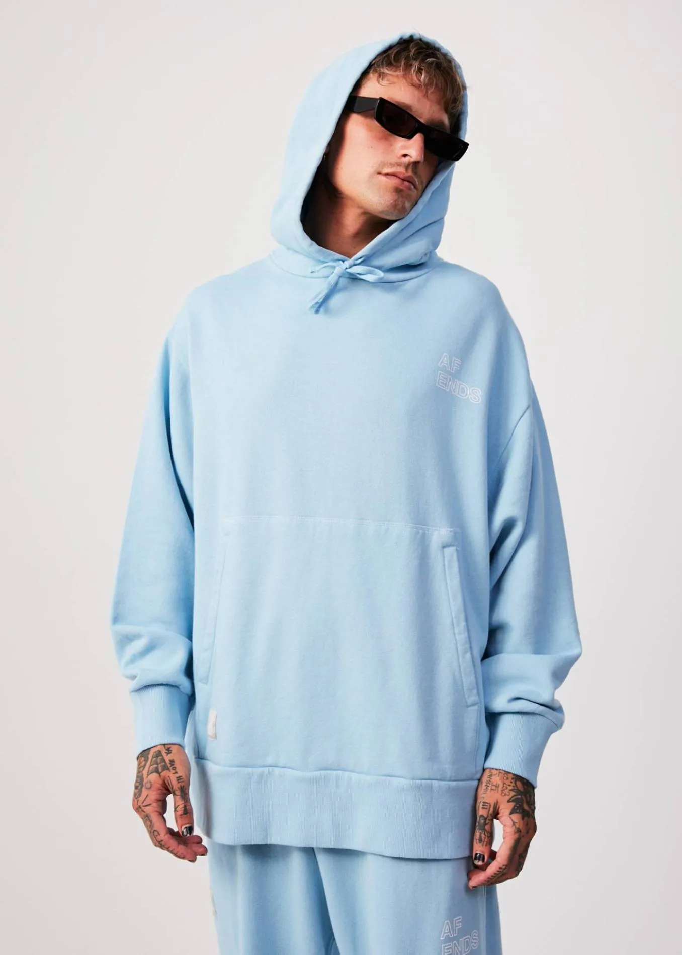 AFENDS Unisex Conditional - Unisex Oversized Hoodie - Sky Blue sold by Afends