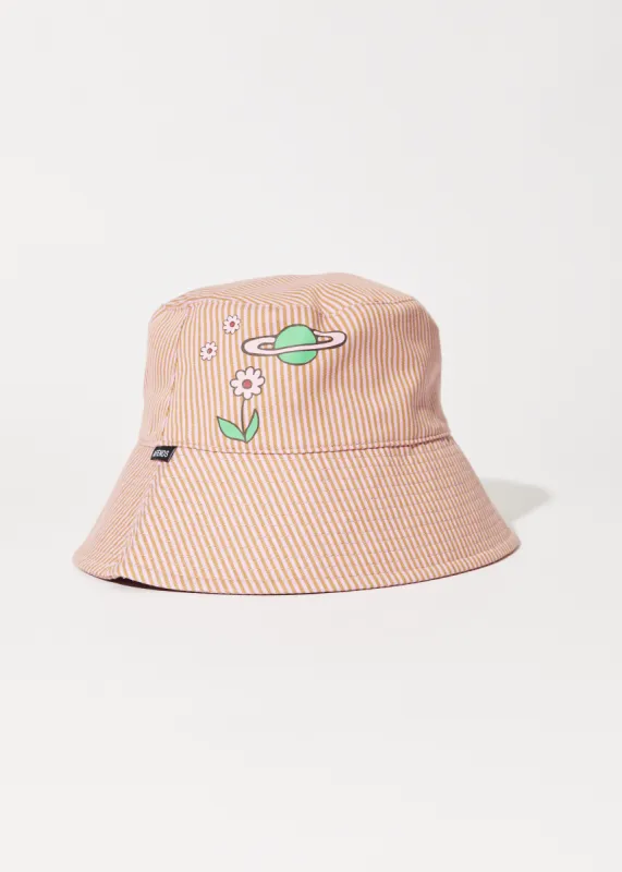AFENDS Unisex Night Shade - Bucket Hat - Mustard Stripe sold by Afends