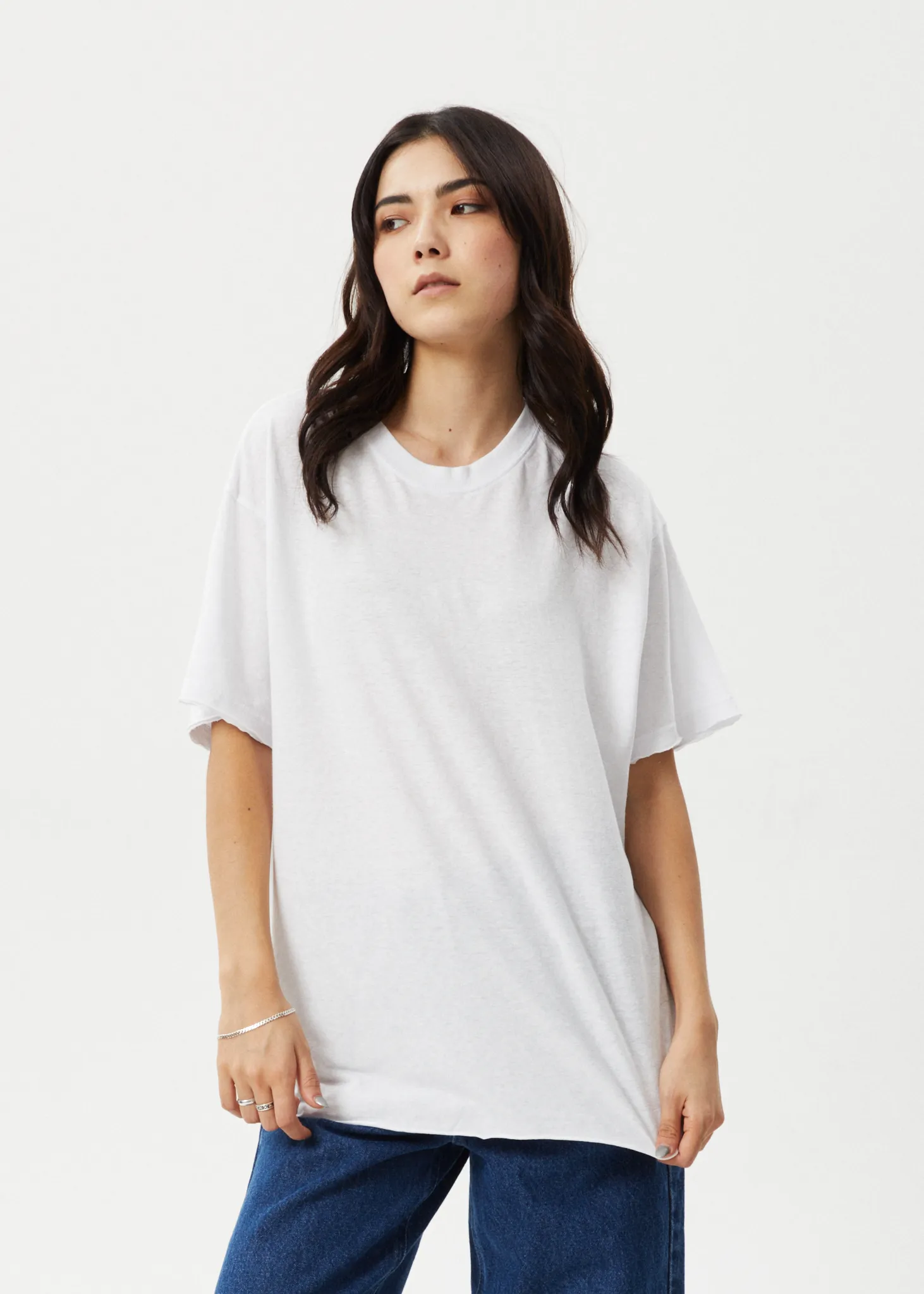 AFENDS Womens Slay - Hemp Oversized Tee - White sold by Afends product image thumbnail 3