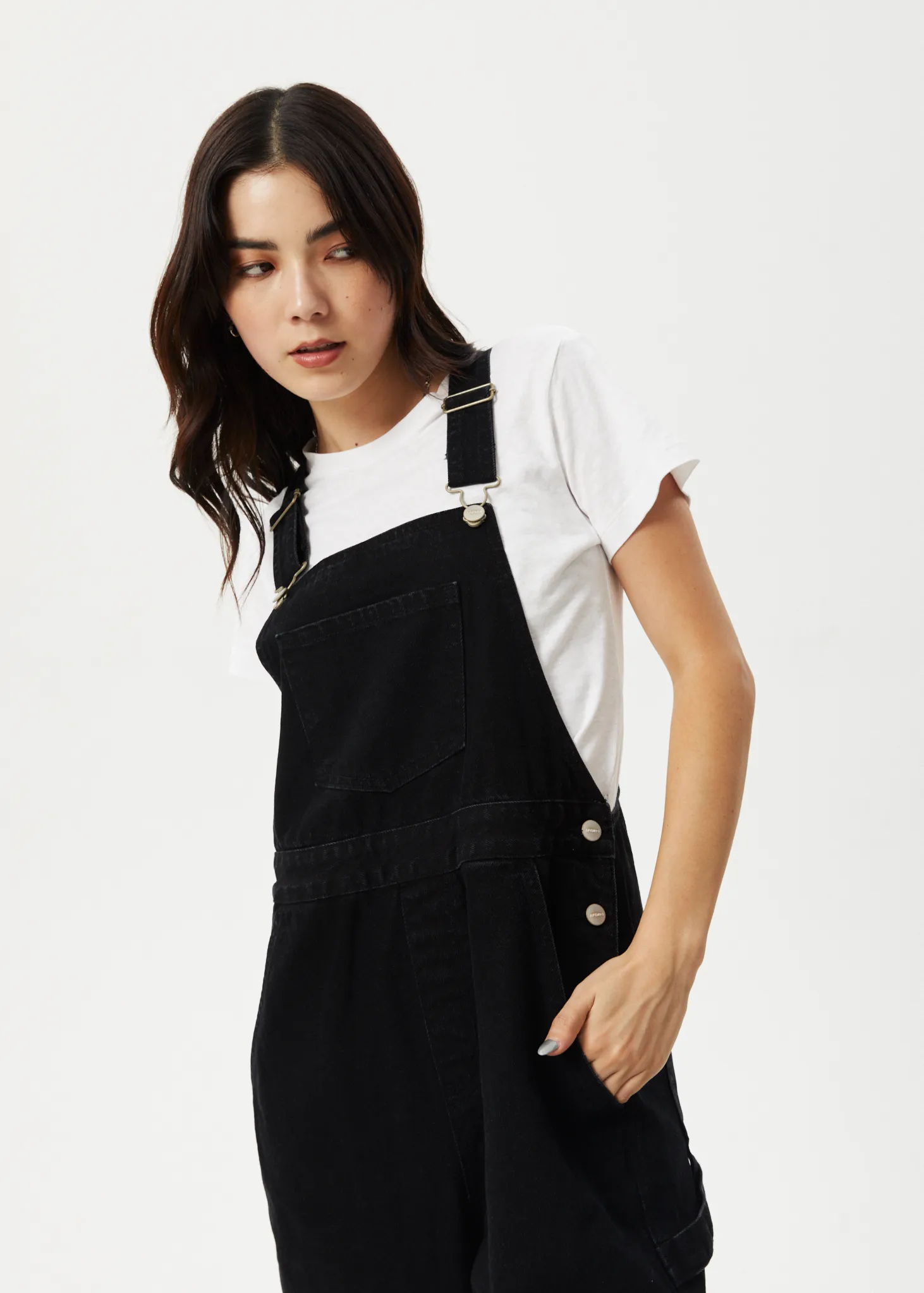 AFENDS Womens Louis - Denim Oversized Overall - Washed Black sold by Afends product image thumbnail 2
