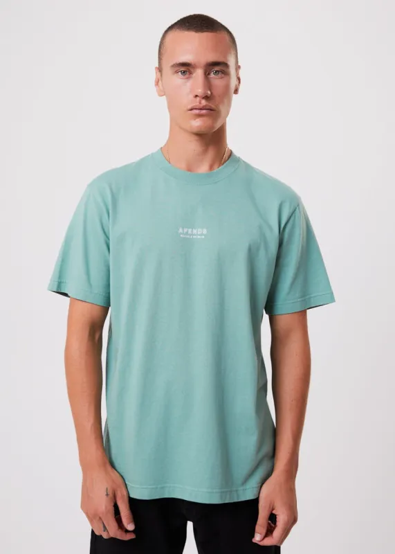 Afends Mens Misprint - Recycled Retro T-Shirt - Sage sold by Afends