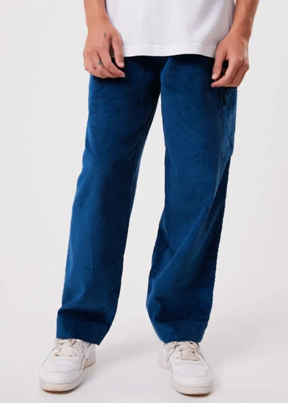 Afends Mens Anderson - Hemp Corduroy Elastic Waist Pants - Cobalt sold by Afends