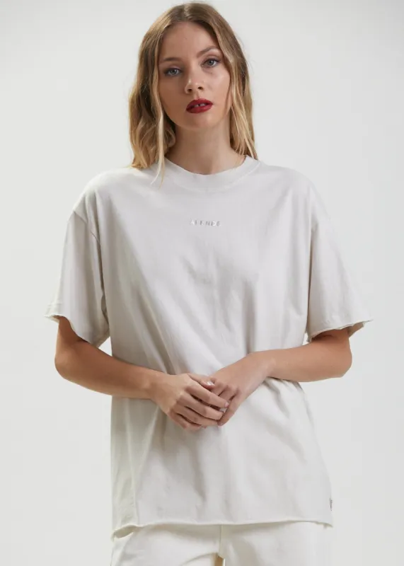 Afends Womens New Energy - Recycled Oversized T-Shirt - Off White sold by Afends