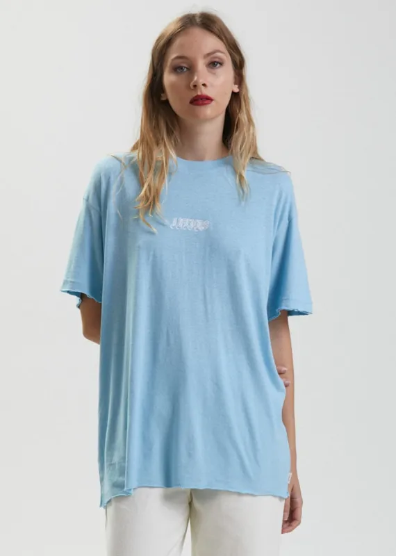 Afends Womens Enlighten - Hemp Oversized T-Shirt - Sky Blue sold by Afends