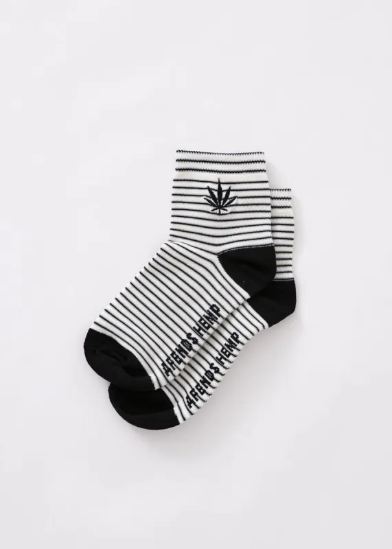 Afends Unisex Moby - Hemp Striped Crew Socks - Shadow sold by Afends