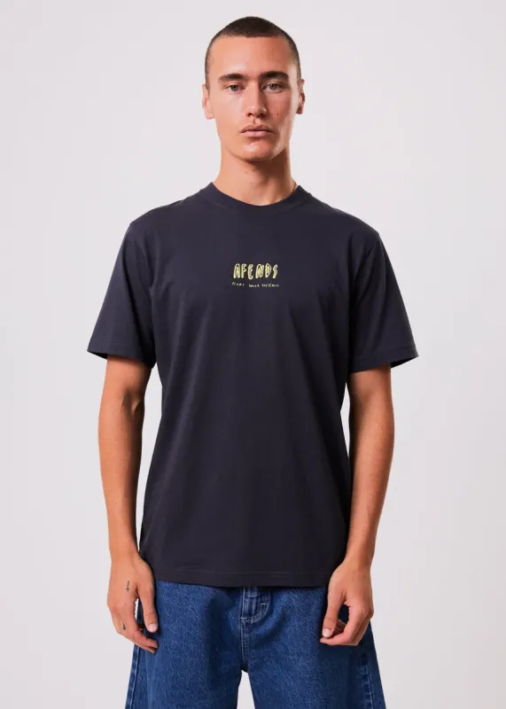 Afends Unisex Plant Based Happiness - Unisex Recycled T-Shirt - Charcoal made by Afends