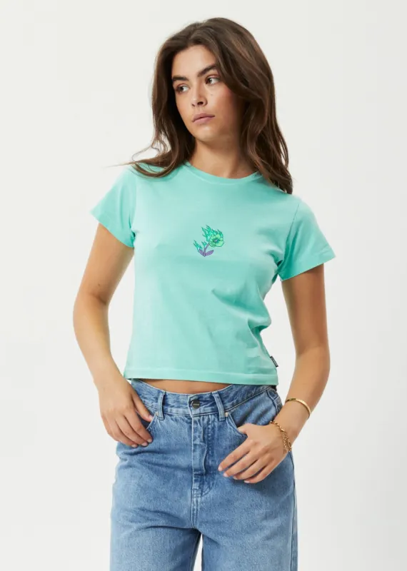 Afends Womens Create Not Destroy - Recycled Baby T-Shirt - Mint sold by Afends
