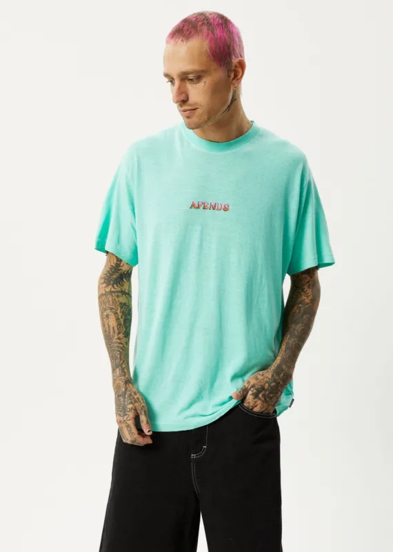 Afends Unisex Creation - Unisex Hemp Boxy Graphic T-Shirt - Mint sold by Afends