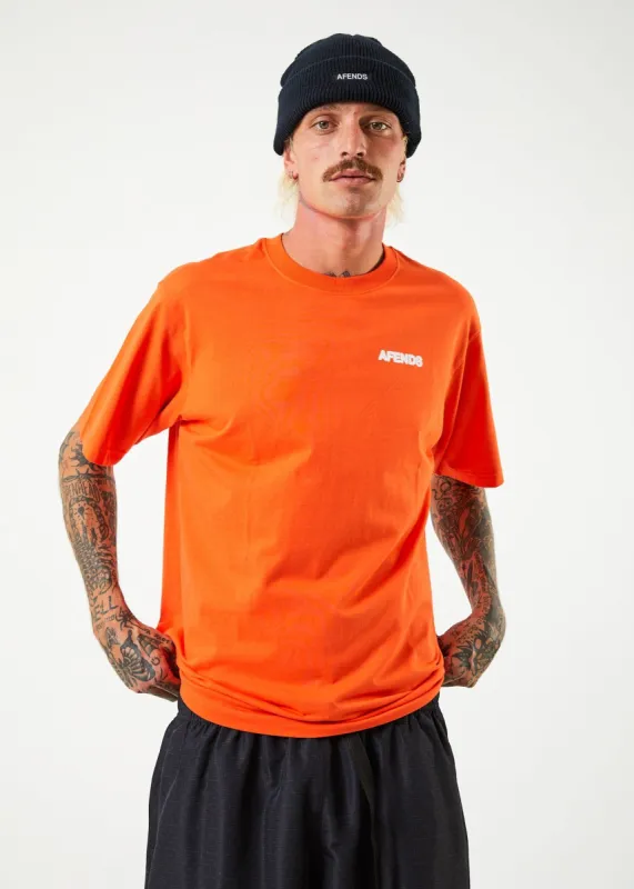 Afends Mens Universal - Recycled Retro Graphic T-Shirt - Orange sold by Afends