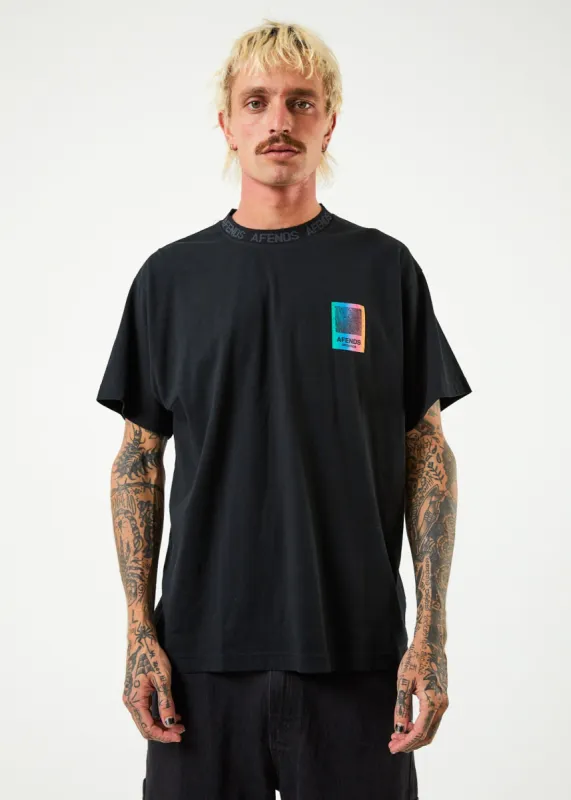 Afends Unisex Studio - Unisex Organic Boxy T-Shirt - Black sold by Afends