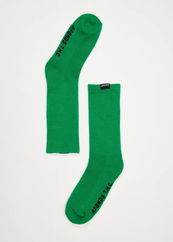 Afends Unisex Everyday - Hemp Crew Socks - Forest sold by Afends