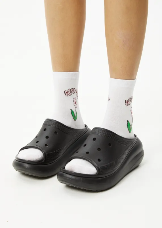 AFENDS Unisex Sun Dancer - Crew Socks - White sold by Afends