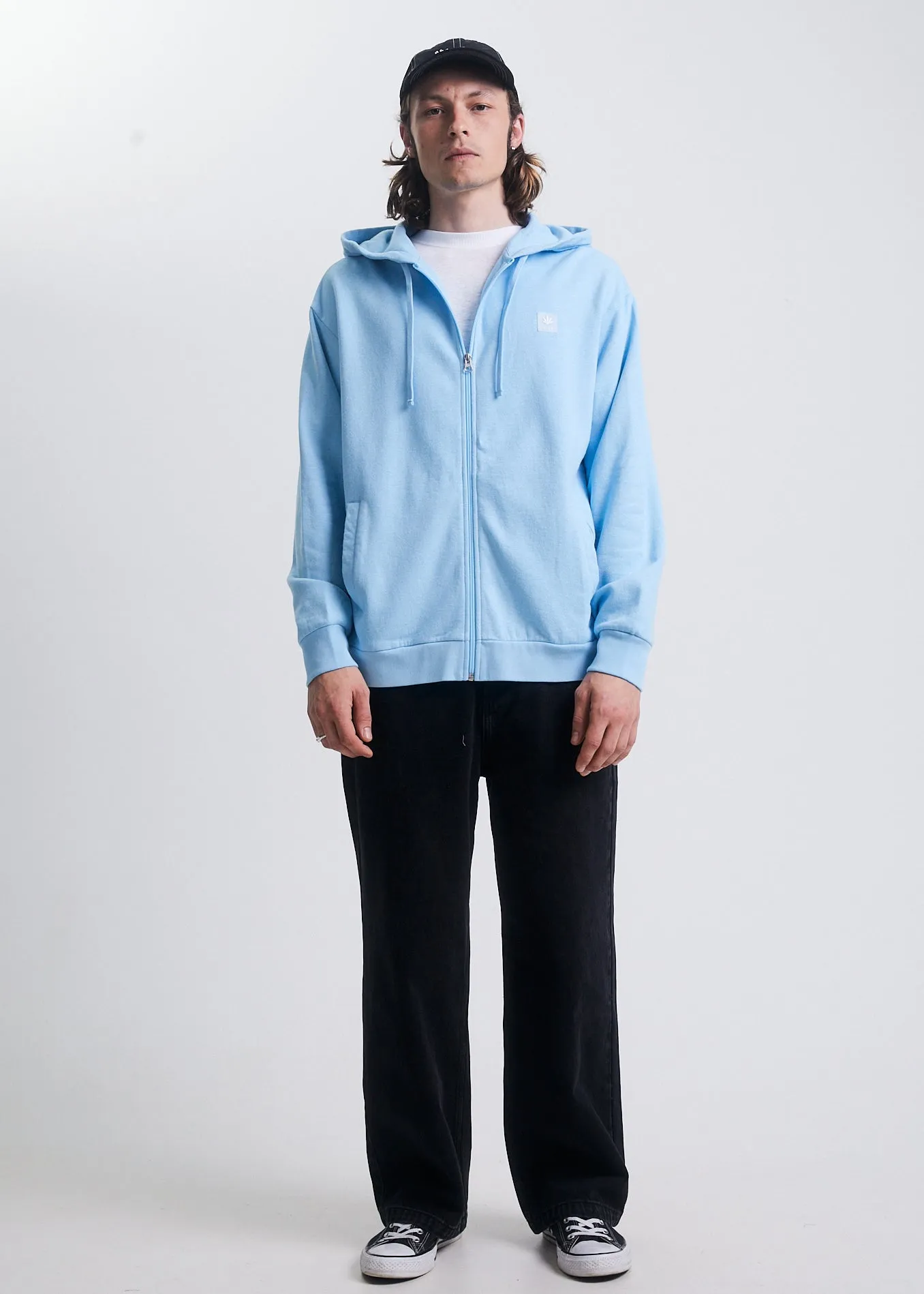 AFENDS Mens Daxon - Hemp Zip Up Hoodie - Sky Blue sold by Afends product image thumbnail 3