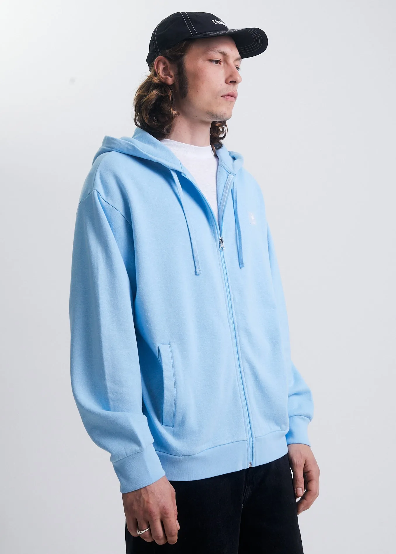 AFENDS Mens Daxon - Hemp Zip Up Hoodie - Sky Blue sold by Afends product image thumbnail 2