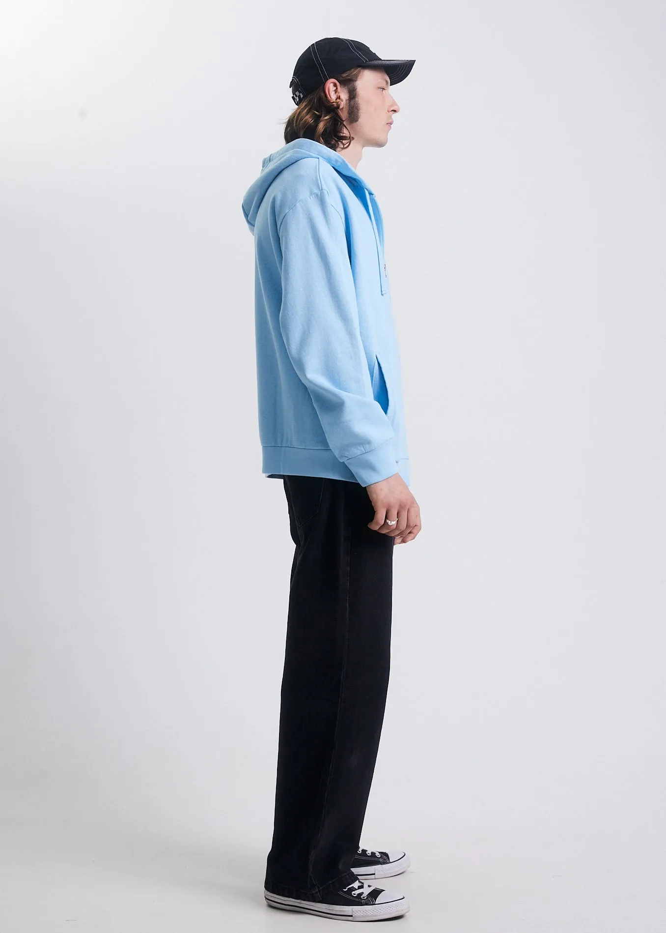 AFENDS Mens Daxon - Hemp Zip Up Hoodie - Sky Blue sold by Afends product image thumbnail 4