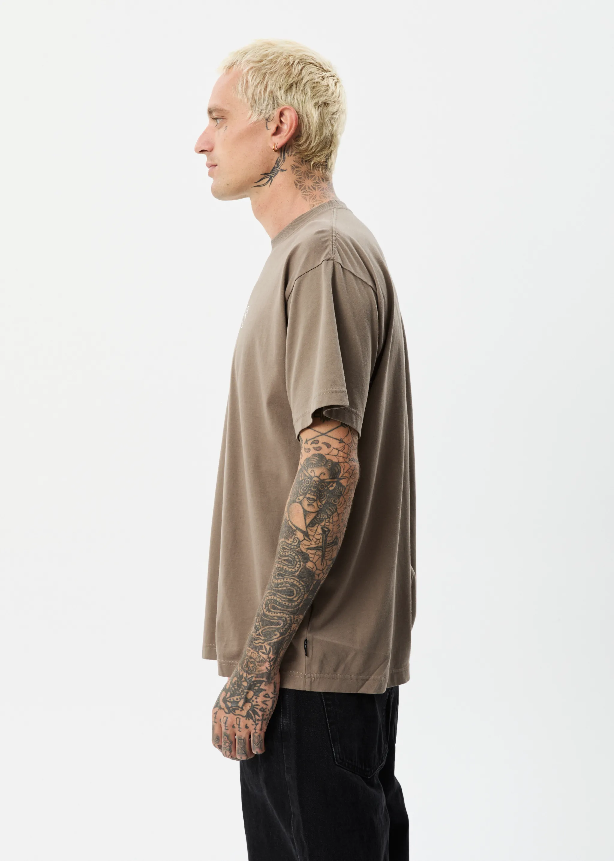 AFENDS Mens Outline - Boxy T-Shirt - Beechwood sold by Afends product image thumbnail 4