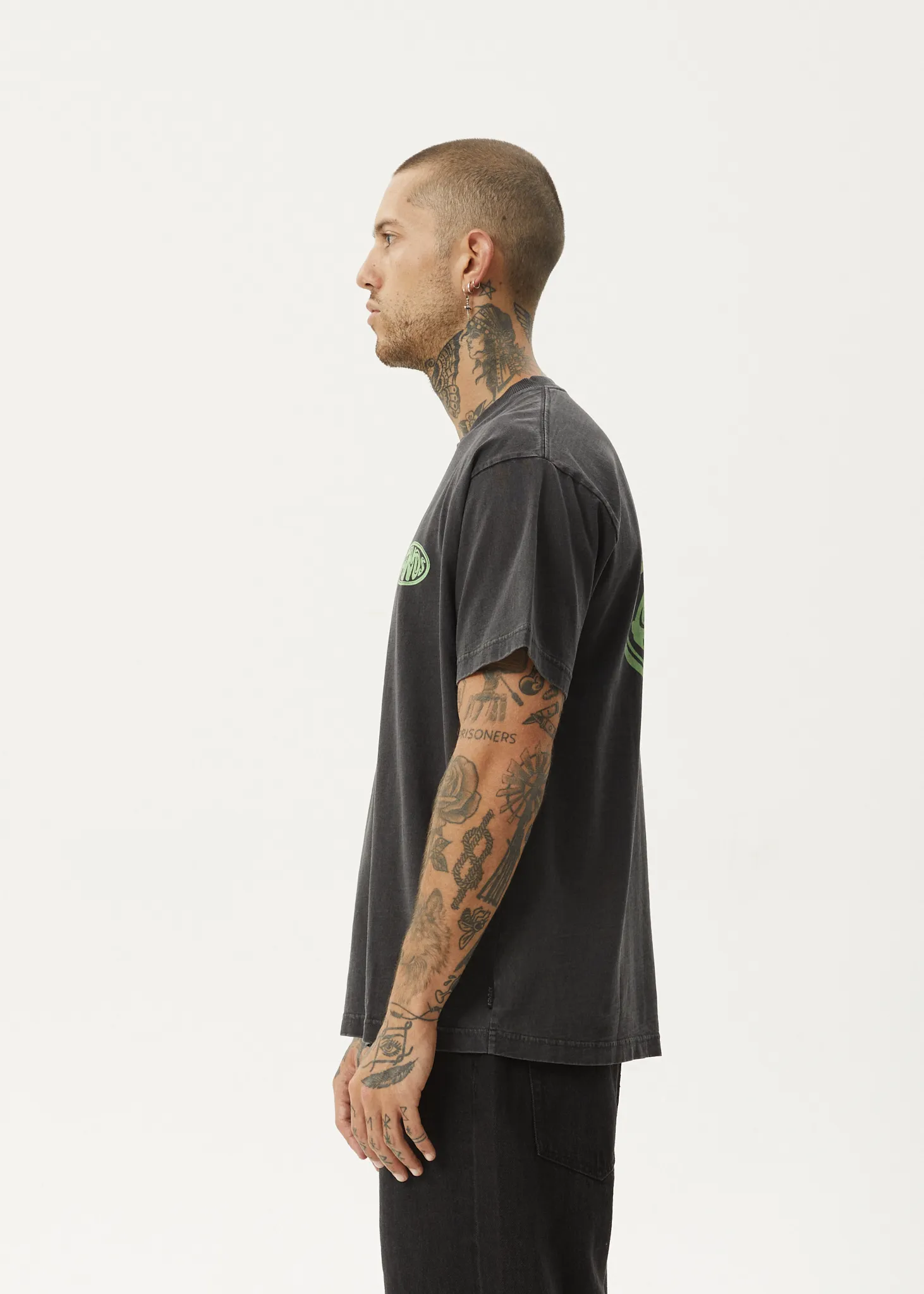 AFENDS Mens Frogga - Heavy Boxy T-Shirt - Stone Black sold by Afends product image thumbnail 4