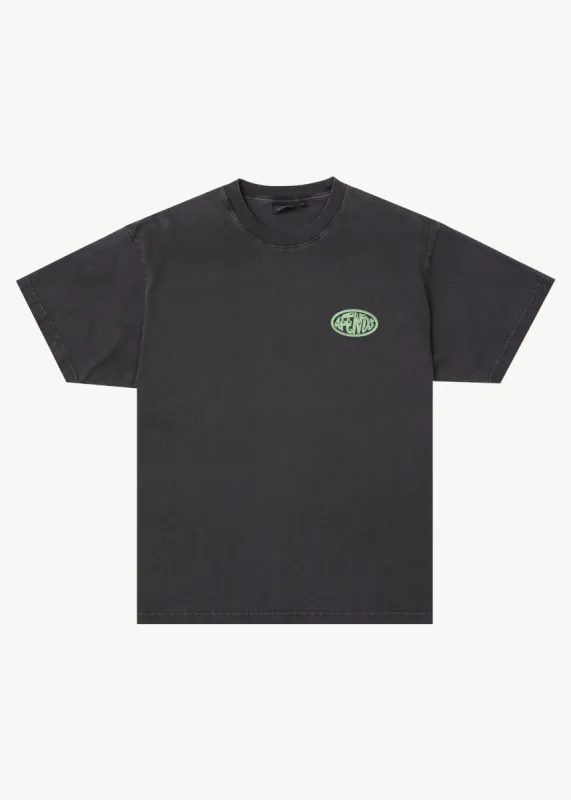 AFENDS Mens Frogga - Heavy Boxy T-Shirt - Stone Black sold by Afends