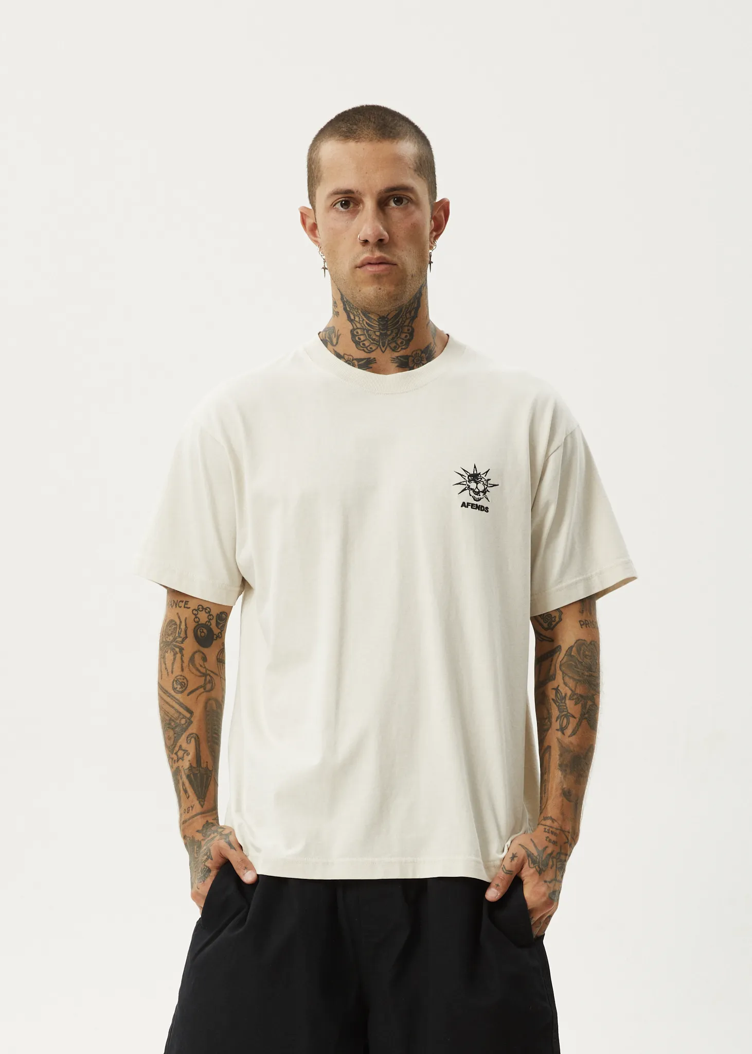 AFENDS Mens Graveyard - Boxy Tee - Moonbeam sold by Afends product image thumbnail 2