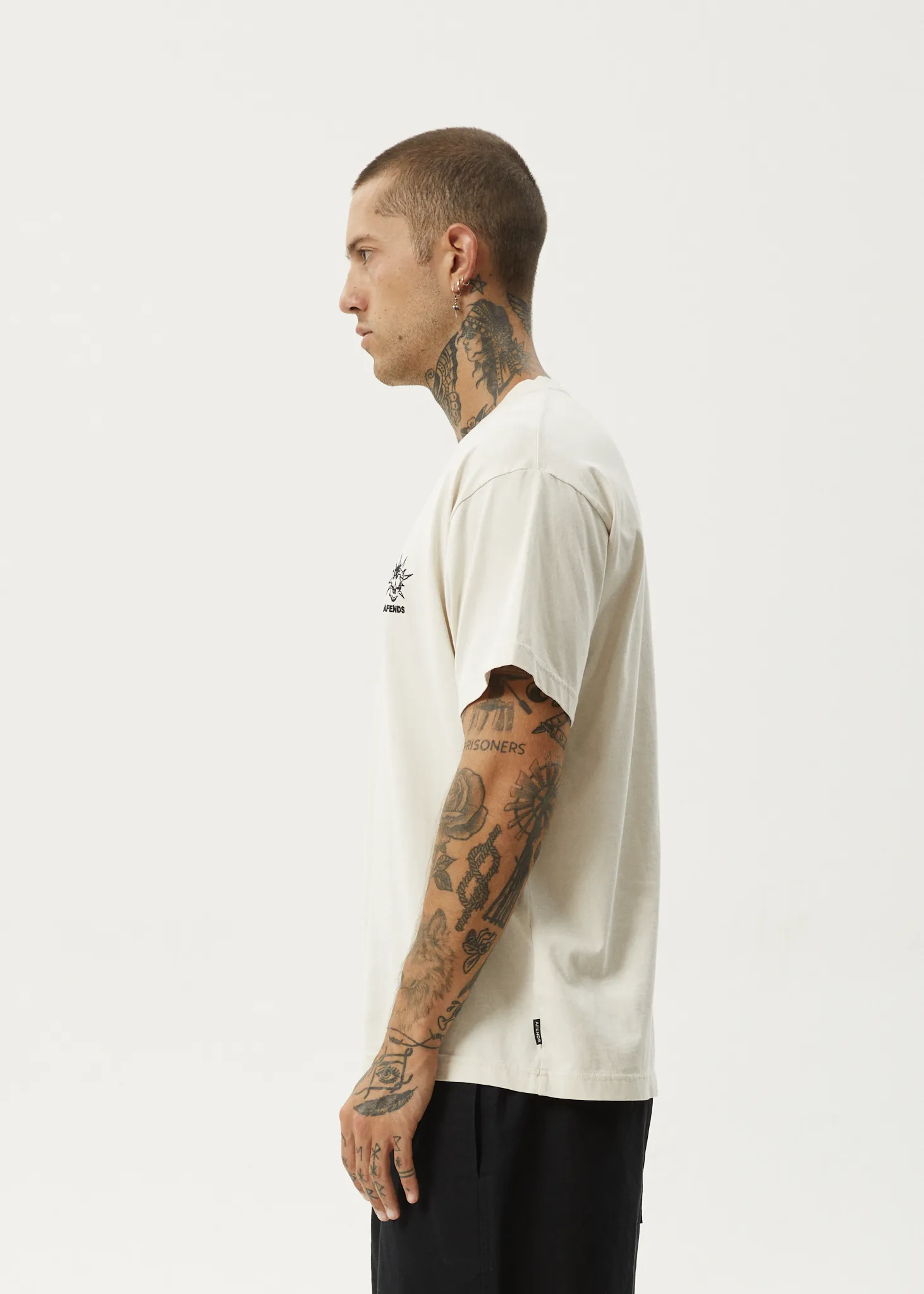 AFENDS Mens Graveyard - Boxy Tee - Moonbeam sold by Afends product image thumbnail 4
