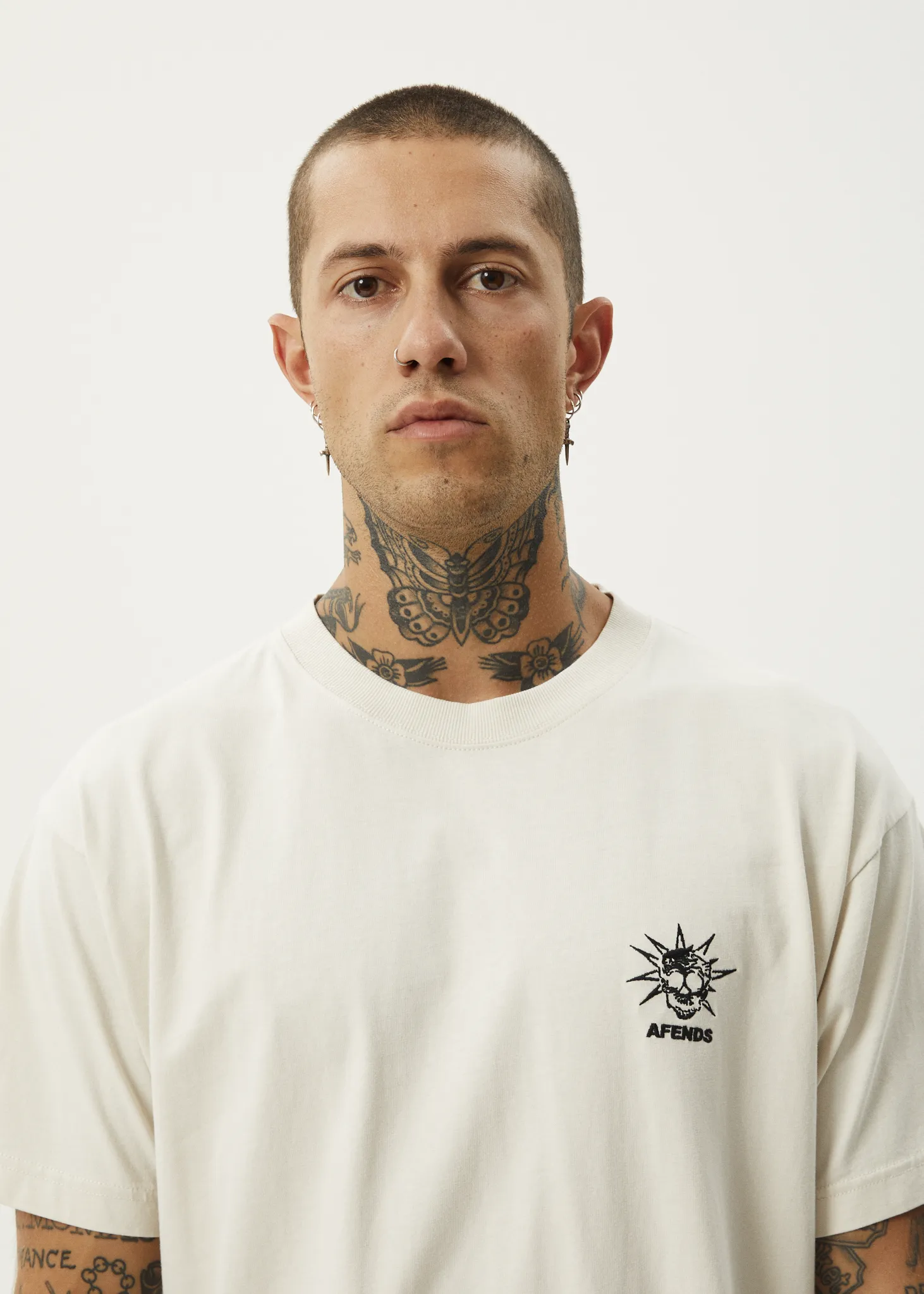 AFENDS Mens Graveyard - Boxy Tee - Moonbeam sold by Afends product image thumbnail 3