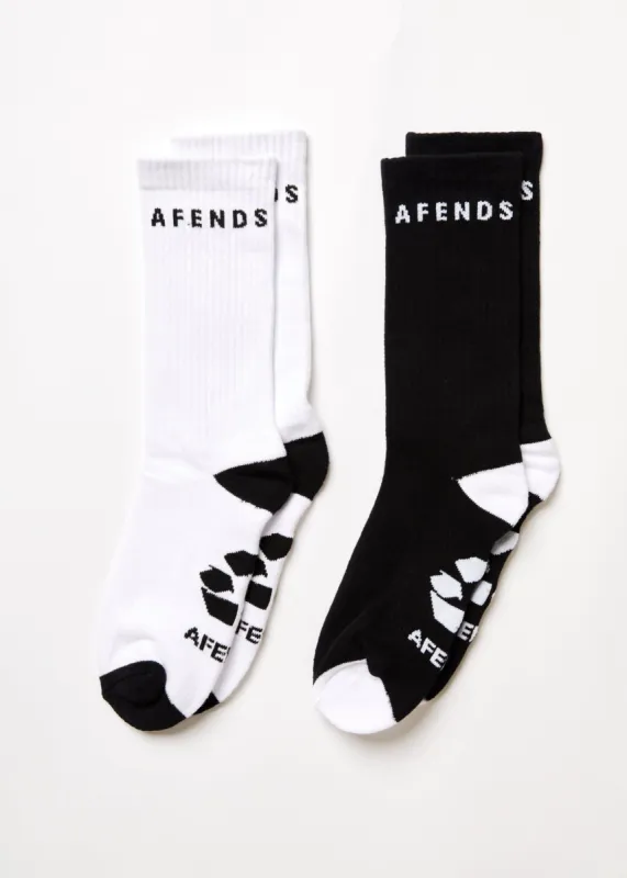 AFENDS Unisex Contrast - Socks Two Pack - Multi sold by Afends
