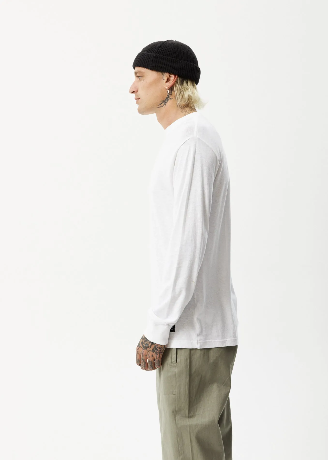 AFENDS Mens Essential - Long Sleeve Tee - White sold by Afends product image thumbnail 5