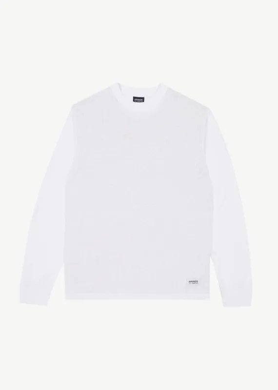 AFENDS Mens Essential - Long Sleeve Tee - White sold by Afends